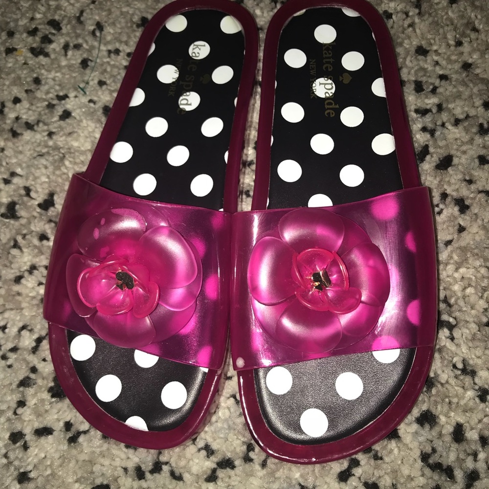 Kate spade pink jelly slide shoes